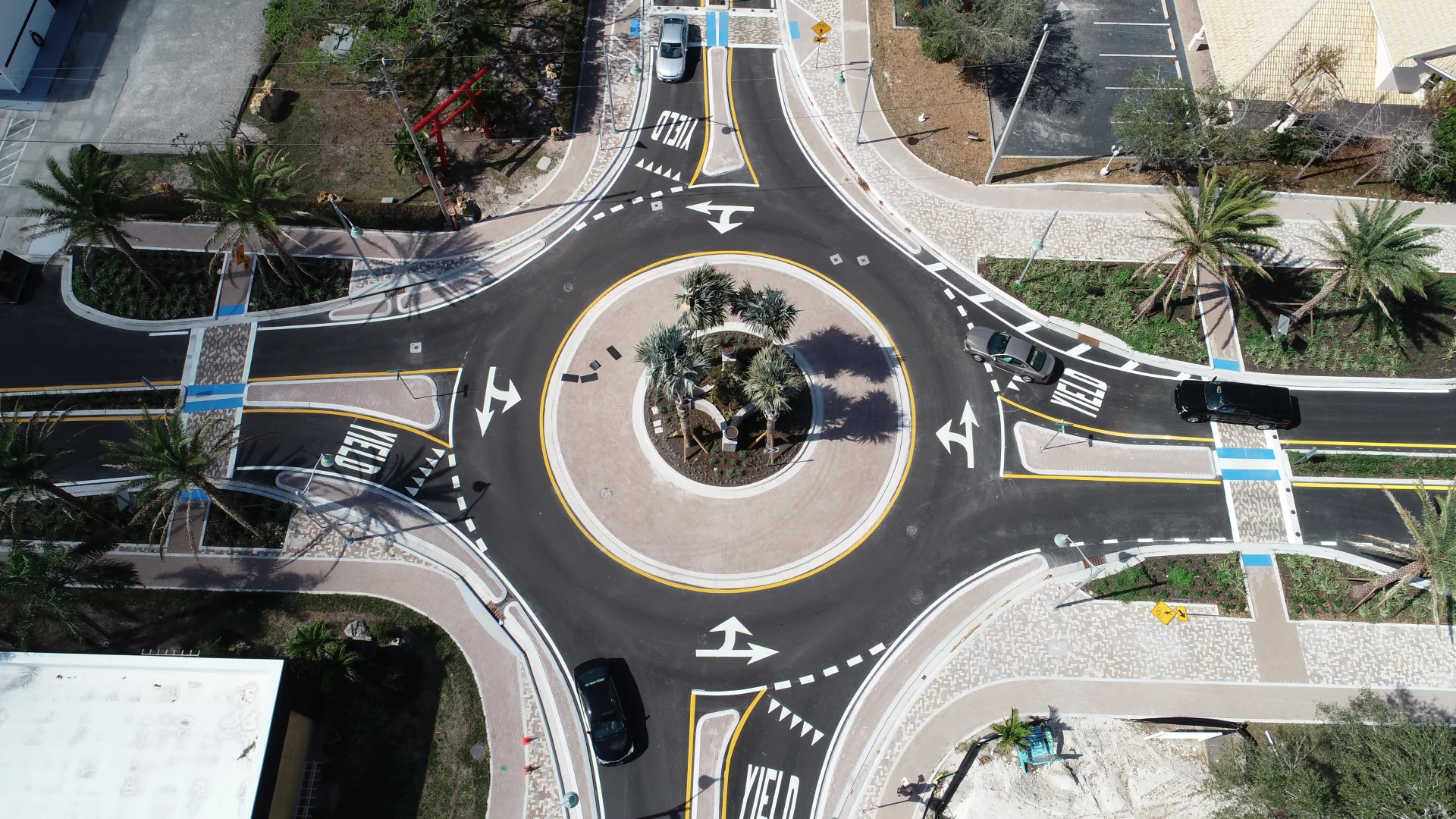 aerial of roundabout