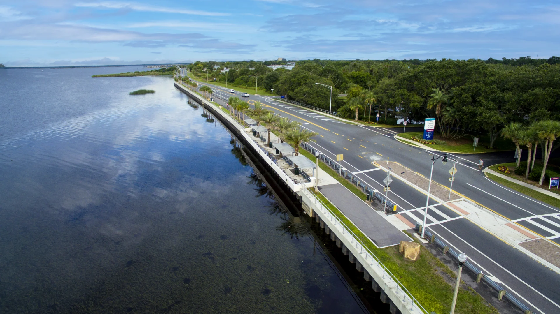 aerial view of riverwalk