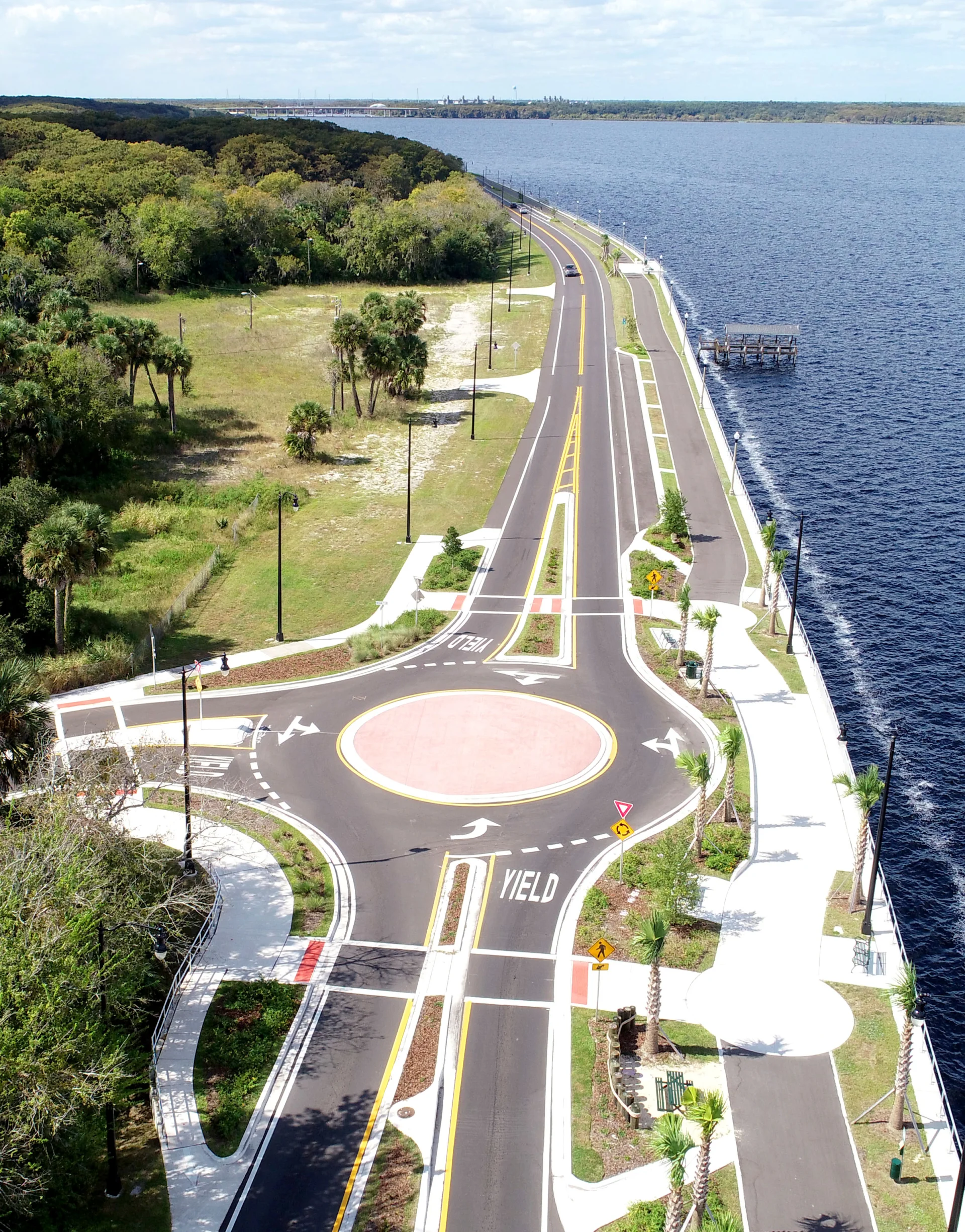 aerial view of roundabout