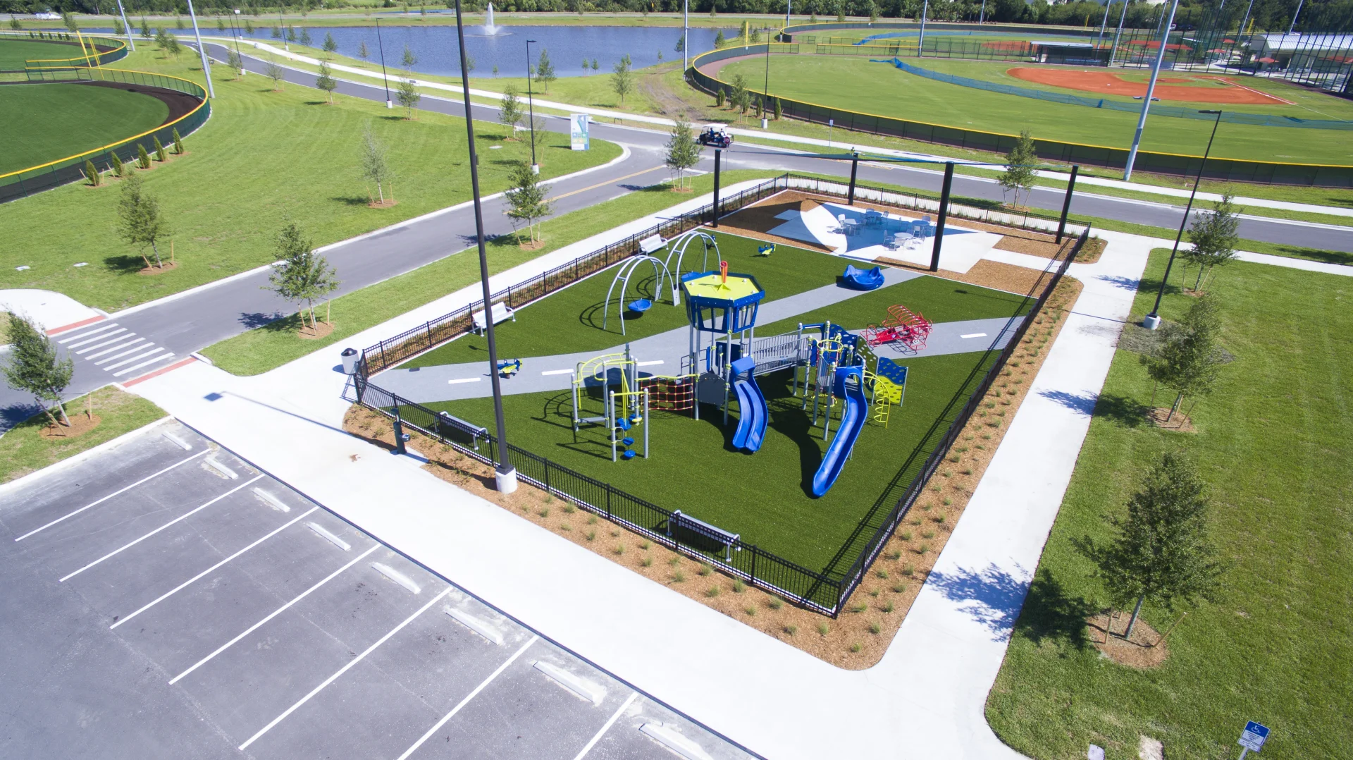 playground and parking area