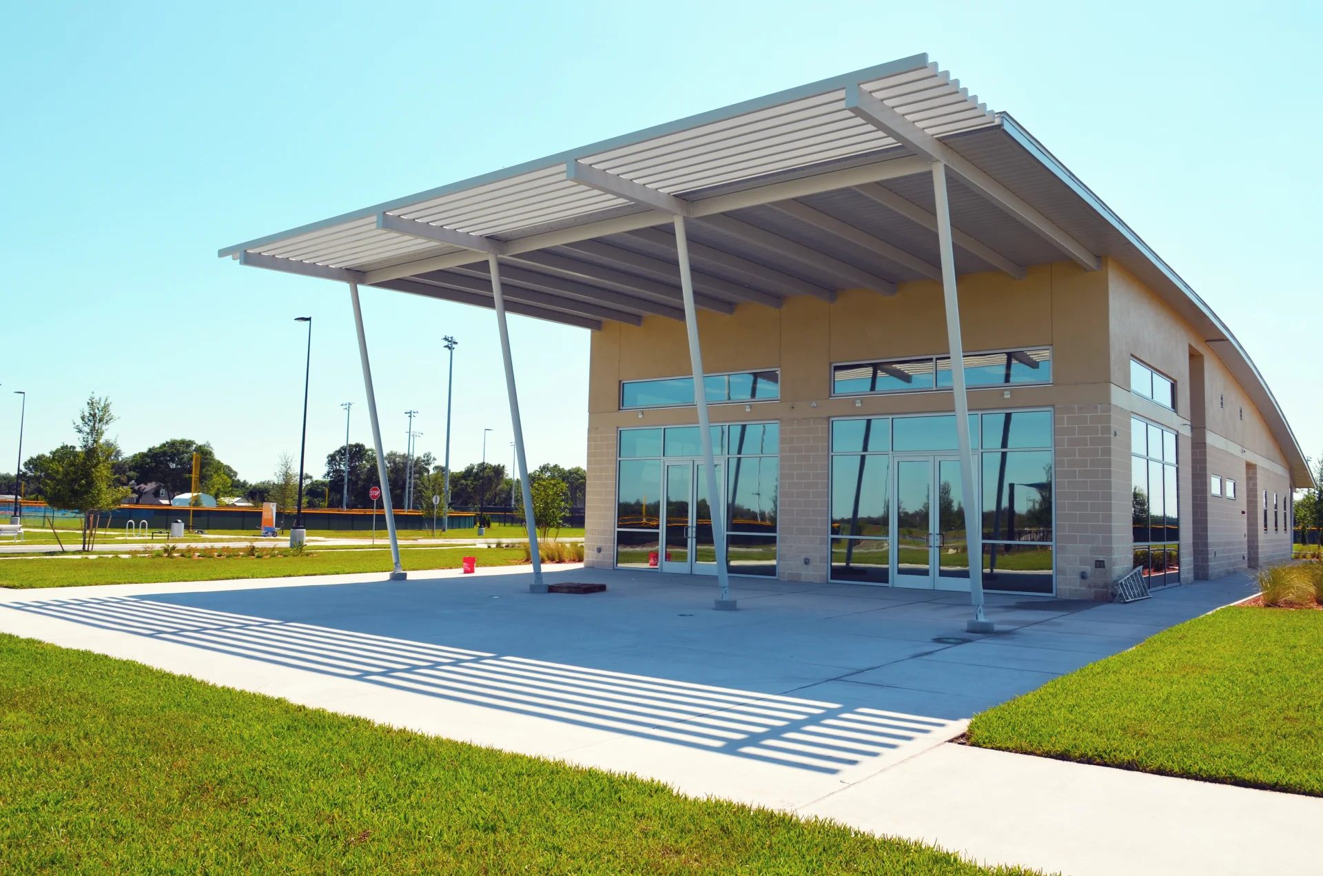 complex building exterior patio