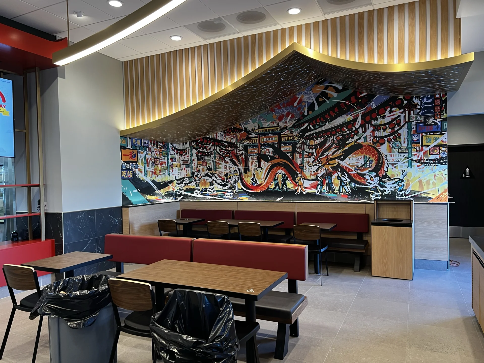 Panda Express Deltona interior pagoda seating area