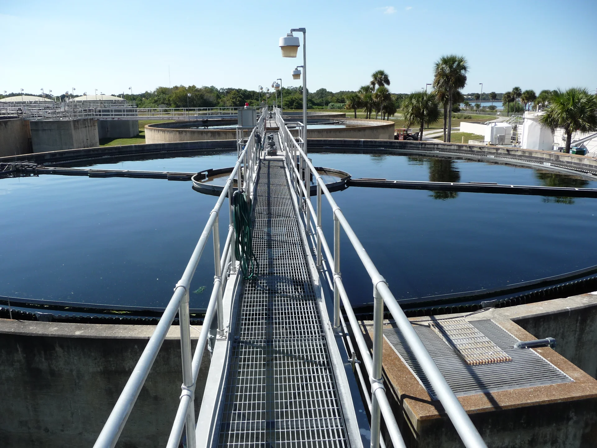 top of water treatment pool