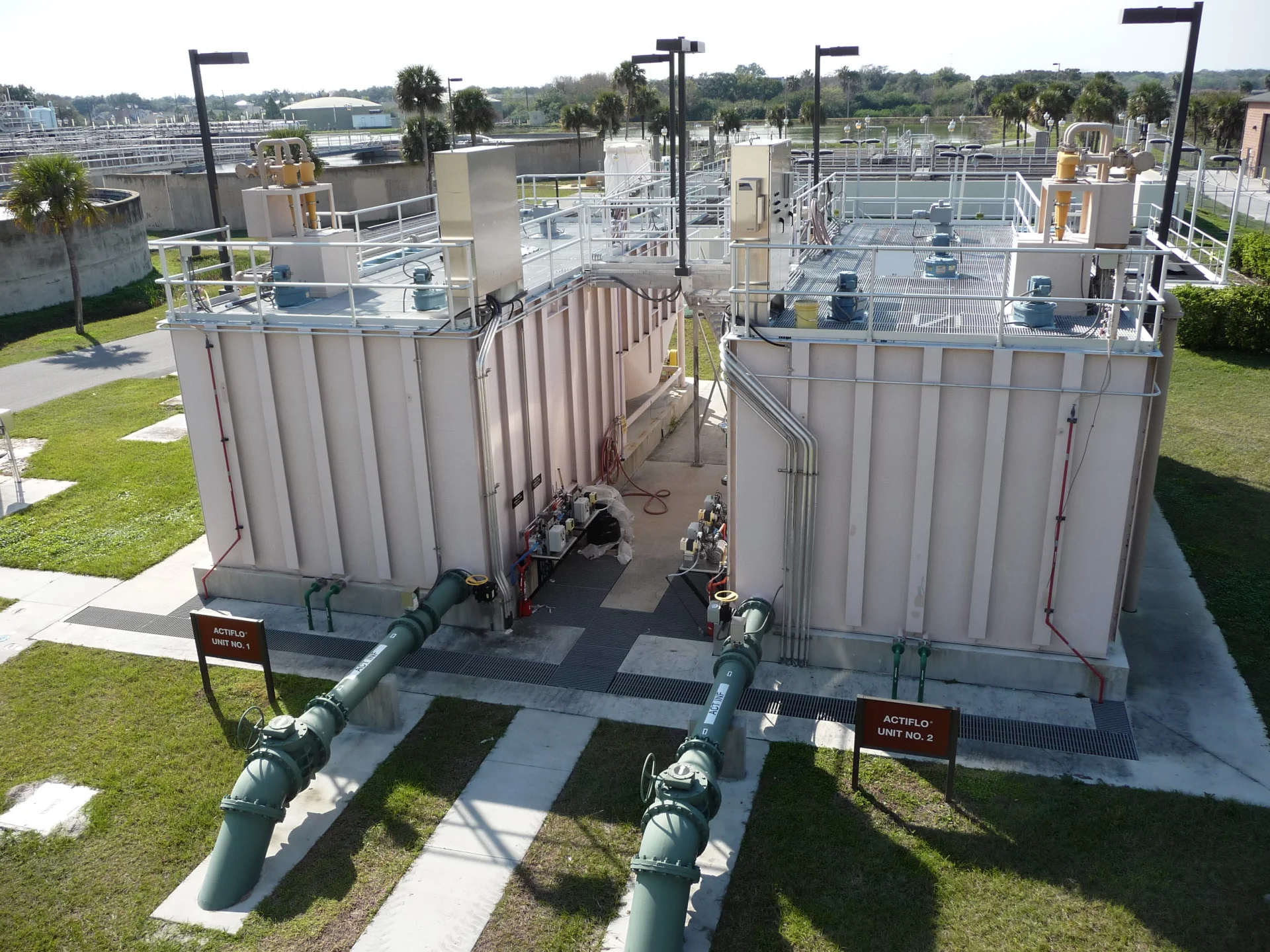 water treatment facility towers