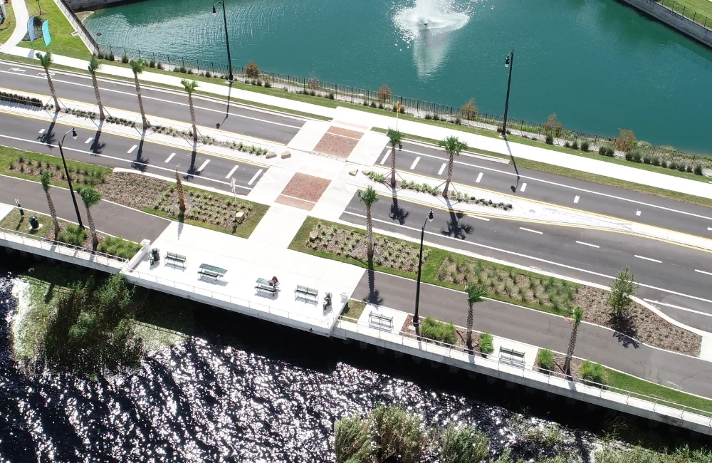 raised bridge roadway