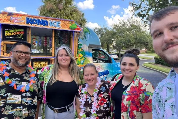 CPH employees celebrating with a food truck